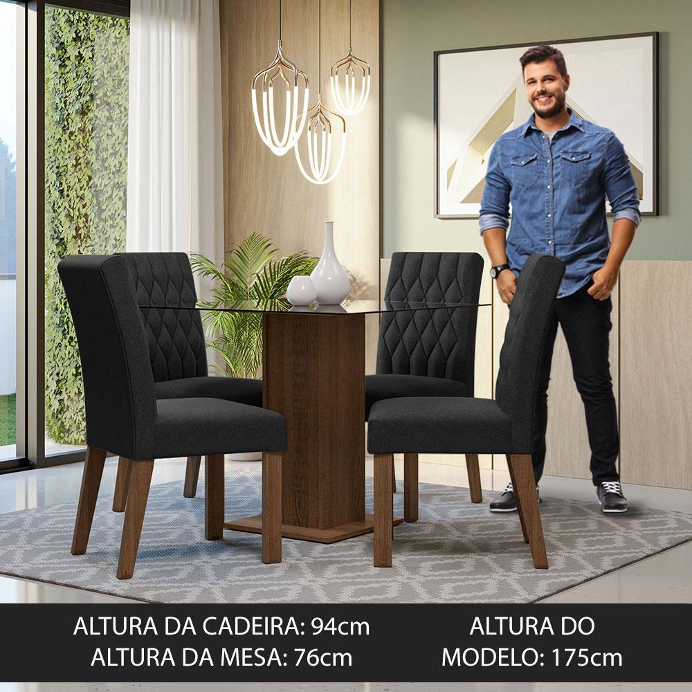 Foto 5 pulgar | Juego De Comedor Mesa De Vidrio 4 Sillas Madesa Oxford Mm 05