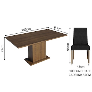 Foto 3 | Juego De Comedor Con Mesa Y 6 Sillas Madesa Oxford Renata Mm