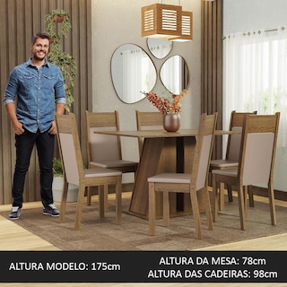 Foto 4 | Juego De Comedor Mesa Y 6 Sillas Madesa Beverly Mb