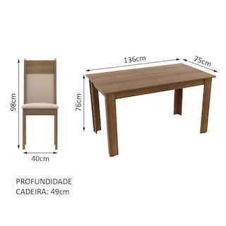 Foto 3 | Juego de Comedor con Mesa y 4 Sillas Madesa 5231 MC