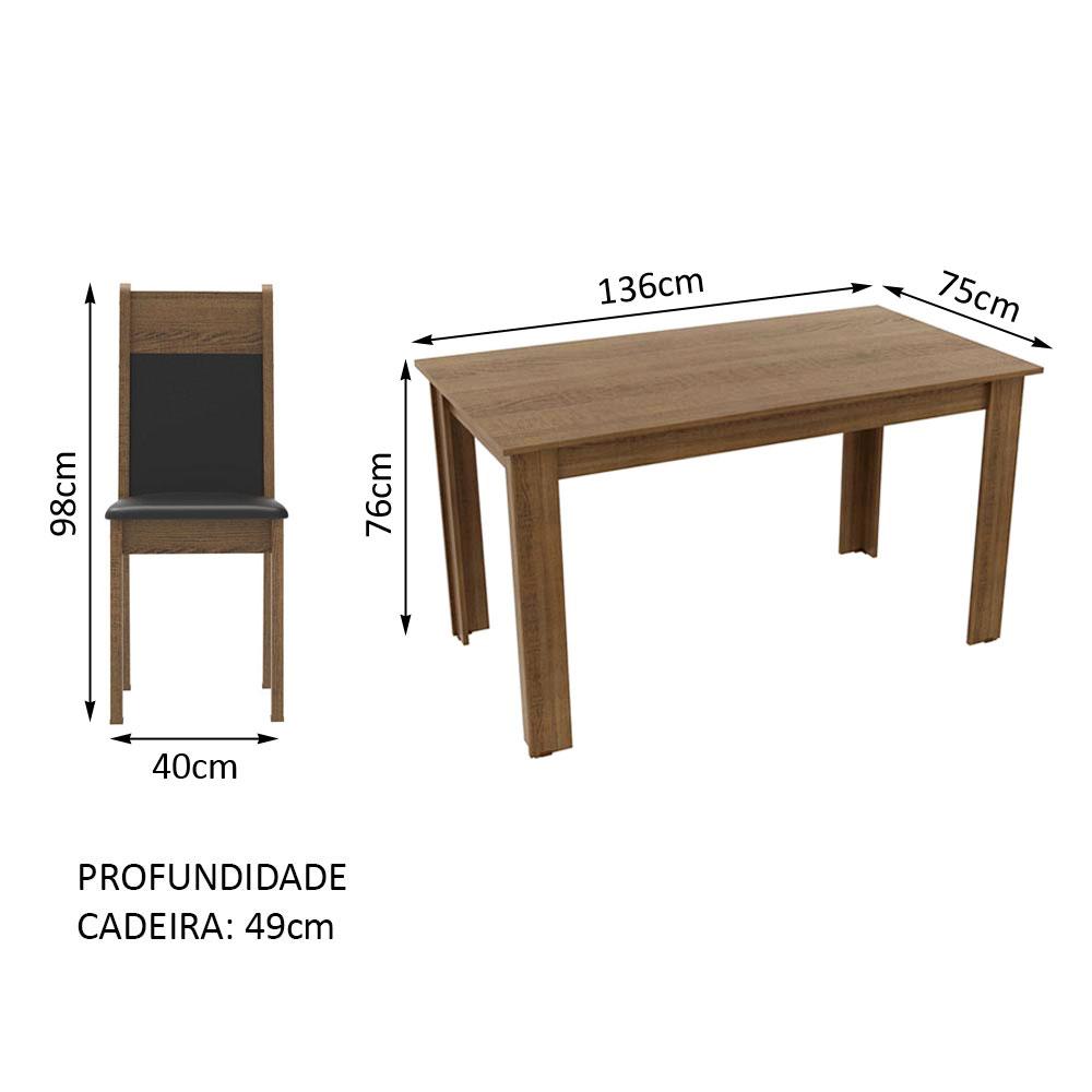 Foto 4 pulgar | Juego De Comedor Con Mesa Y 4 Sillas Madesa 5231 Mn