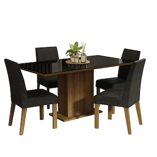 Foto 1 | Juego De Comedor Mesa De Vidrio 4 Sillas Madesa Oxford Mn 03