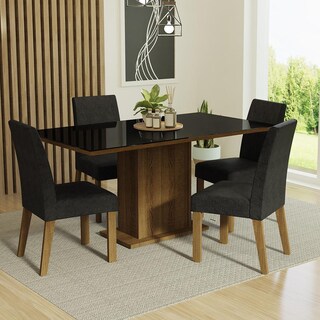 Foto 2 | Juego De Comedor Mesa De Vidrio 4 Sillas Madesa Oxford Mn 03