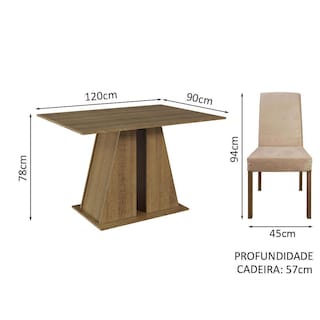 Foto 3 | Juego De Comedor Con Mesa Y 4 Sillas Madesa Agnes Mi