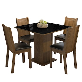 Foto 1 | Juego de Comedor Madesa con Mesa de Vidrio 4 Sillas