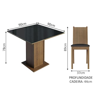 Foto 3 | Juego de Comedor Madesa con Mesa de Vidrio 4 Sillas
