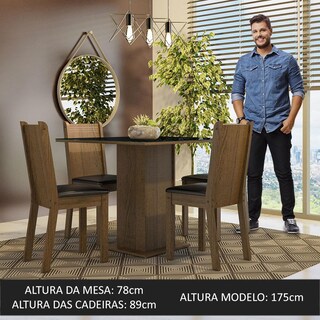 Foto 4 | Juego de Comedor Madesa con Mesa de Vidrio 4 Sillas