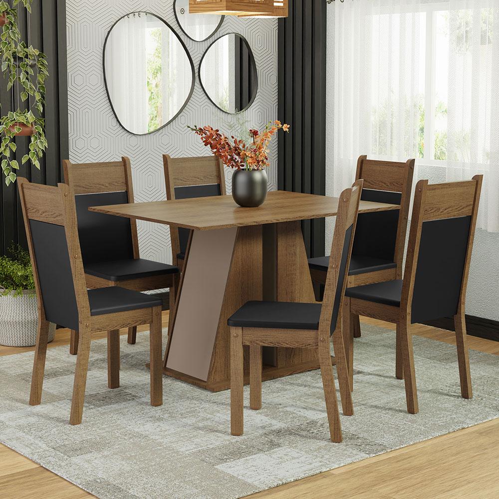 Foto 3 pulgar | Juego de Comedor Madesa con 6 Sillas Cafés