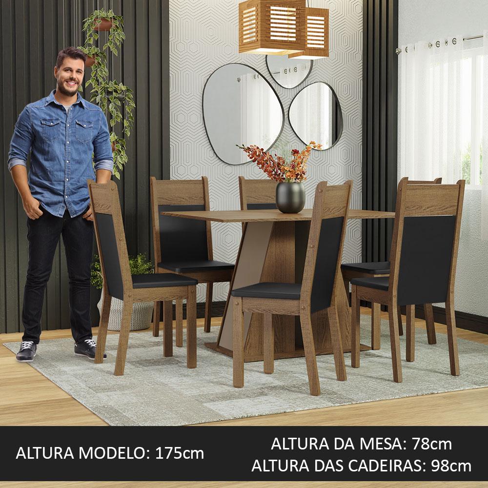 Foto 5 pulgar | Juego de Comedor Madesa con 6 Sillas Cafés