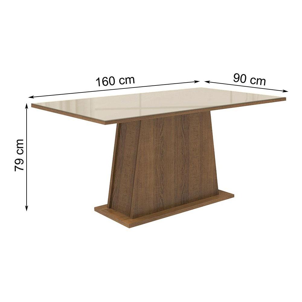 Foto 2 | Mesa Comedor Madesa Rectangular Tablero De Vidrio 5364 Mc