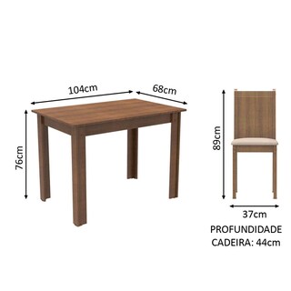 Foto 3 | Juego De Comedor Mesa Con Tapa De Madera 4 Sillas Rute Madesa Mb