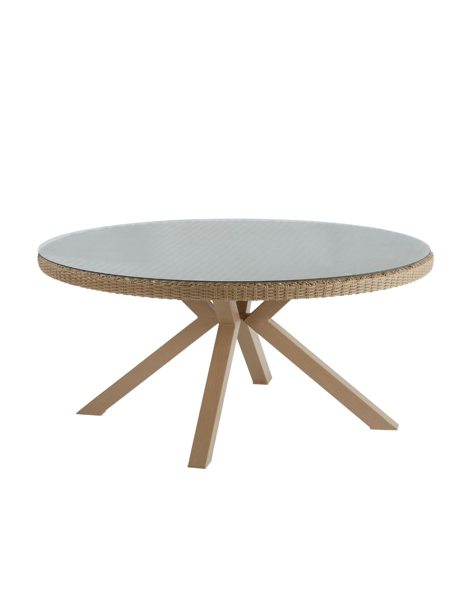 Foto 2 pulgar | Naterial Mesa De Comedor De Aluminio Tipo Ratán Apta Para Exterior, Modelo Medena