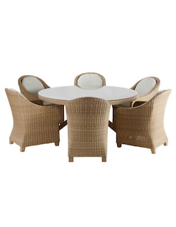 Foto 5 | Naterial Mesa De Comedor De Aluminio Tipo Ratán Apta Para Exterior, Modelo Medena
