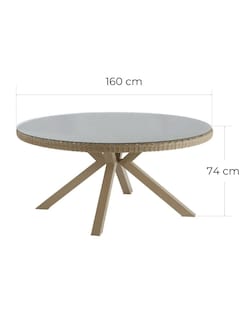 Foto 7 | Naterial Mesa De Comedor De Aluminio Tipo Ratán Apta Para Exterior, Modelo Medena