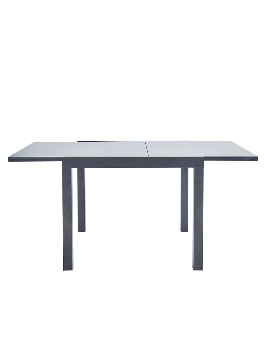 Foto 3 pulgar | Naterial Mesa De Comedor De Aluminio Extensible Apta Para Exterior, Cubierta De Cristal, Modelo Lyra Ii