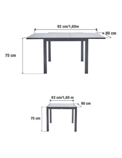 Foto 8 | Naterial Mesa De Comedor De Aluminio Extensible Apta Para Exterior, Cubierta De Cristal, Modelo Lyra Ii