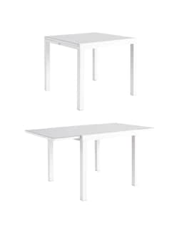 Foto 1 | Naterial Mesa De Comedor De Aluminio Extensible Apta Para Exterior, Cubierta De Cristal, Modelo Lyra Ii