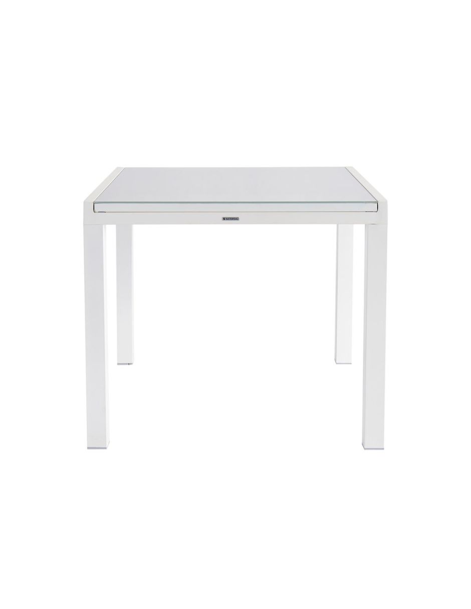 Foto 3 pulgar | Naterial Mesa De Comedor De Aluminio Extensible Apta Para Exterior, Cubierta De Cristal, Modelo Lyra Ii