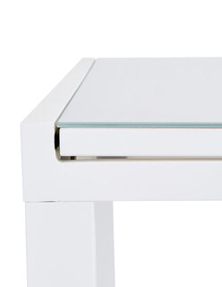 Foto 5 | Naterial Mesa De Comedor De Aluminio Extensible Apta Para Exterior, Cubierta De Cristal, Modelo Lyra Ii