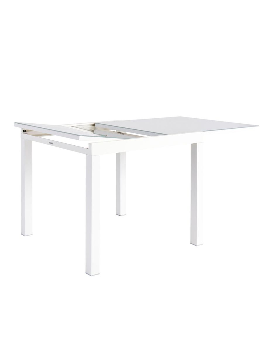 Foto 7 pulgar | Naterial Mesa De Comedor De Aluminio Extensible Apta Para Exterior, Cubierta De Cristal, Modelo Lyra Ii