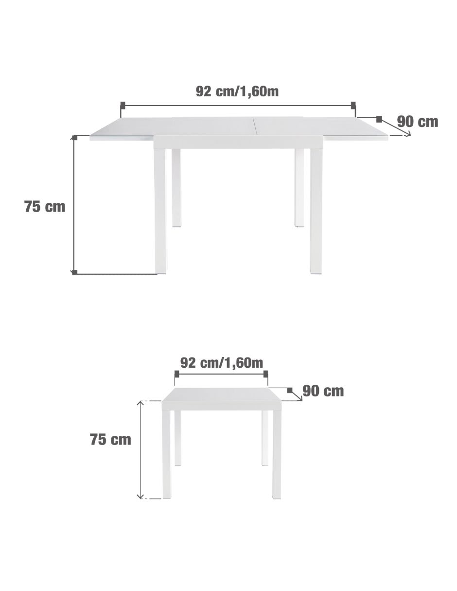 Foto 9 pulgar | Naterial Mesa De Comedor De Aluminio Extensible Apta Para Exterior, Cubierta De Cristal, Modelo Lyra Ii