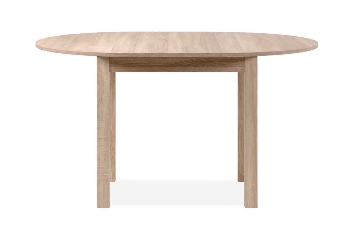 Foto 2 pulgar | Mesa De Comedor Redonda Extensible Blanca Estructura De Madera Industrial