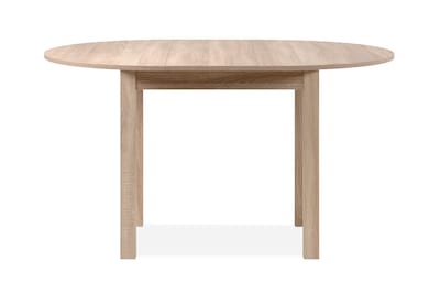 Foto 1 | Mesa De Comedor Redonda Extensible Blanca Estructura De Madera Industrial