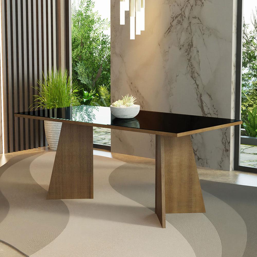 Foto 2 | Mesa De Comedor Rectangular 5388 Color Marrón/negro 1