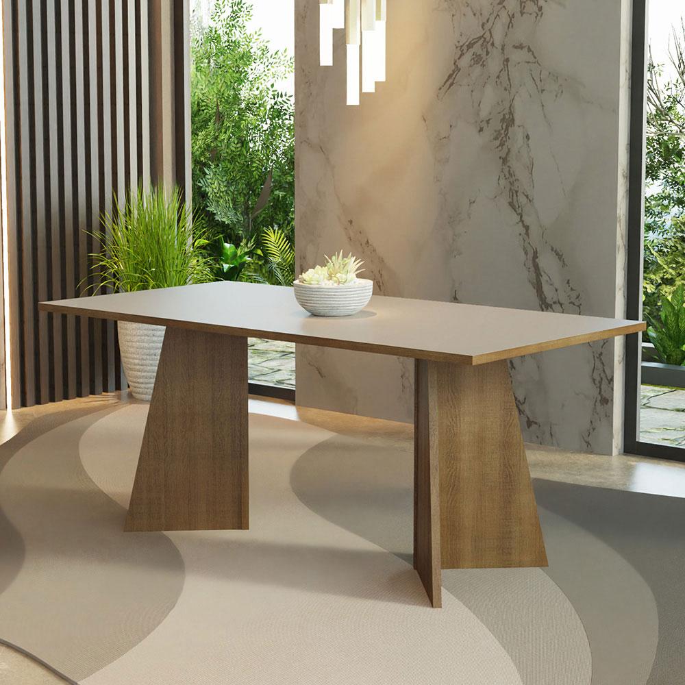 Foto 2 | Mesa De Comedor Rectangular 5388 Color Marrón/crema