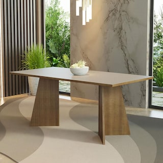 Foto 2 | Mesa De Comedor Rectangular 5388 Color Marrón/crema