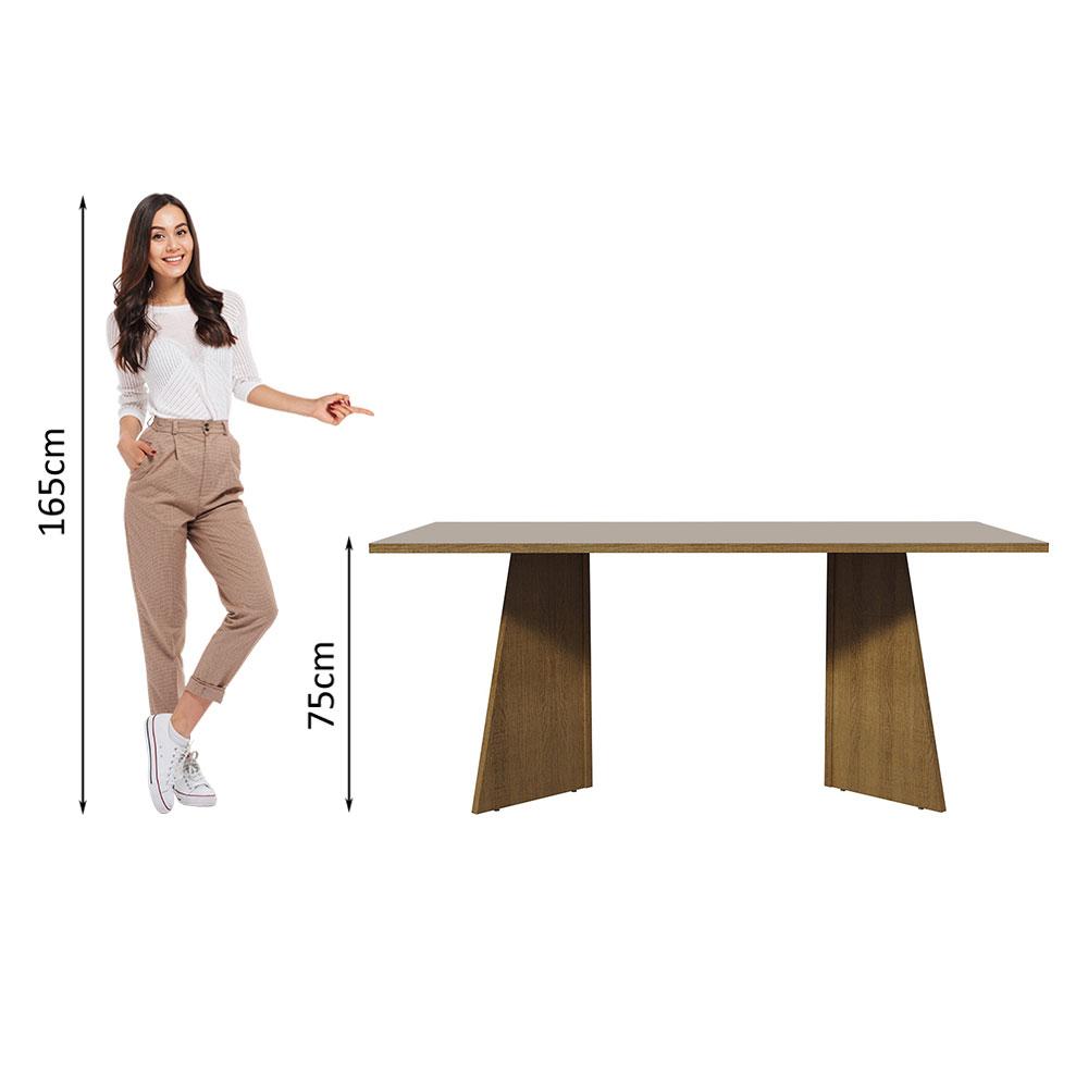 Foto 4 | Mesa De Comedor Rectangular 5388 Color Marrón/crema