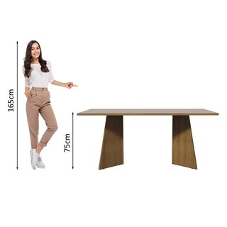 Foto 4 | Mesa De Comedor Rectangular 5388 Color Marrón/crema
