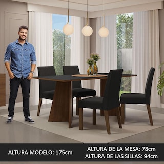 Foto 3 | Mesa De Comedor Con Mesa Y 4 Sillas April Madesa Mn 01