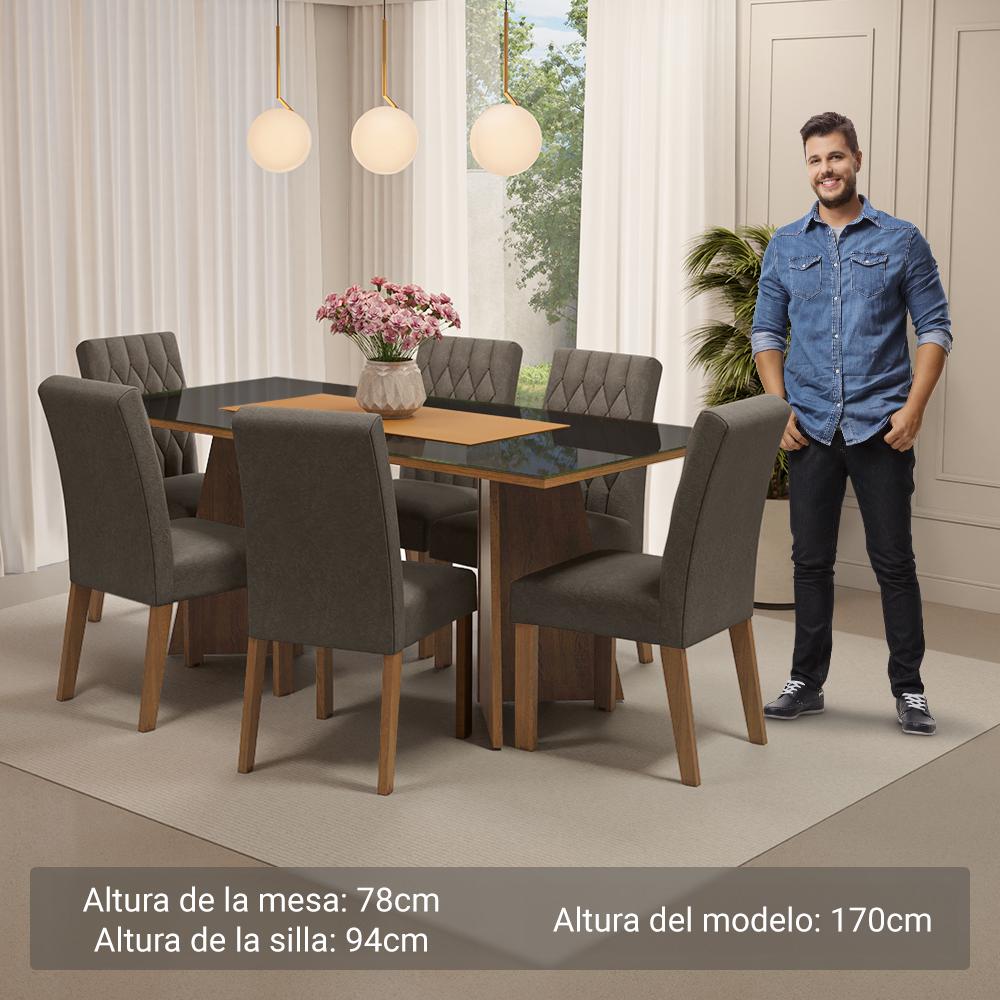 Foto 5 pulgar | Mesa De Comedor Con Mesa Y 6 Sillas Marissa Madesa Mg