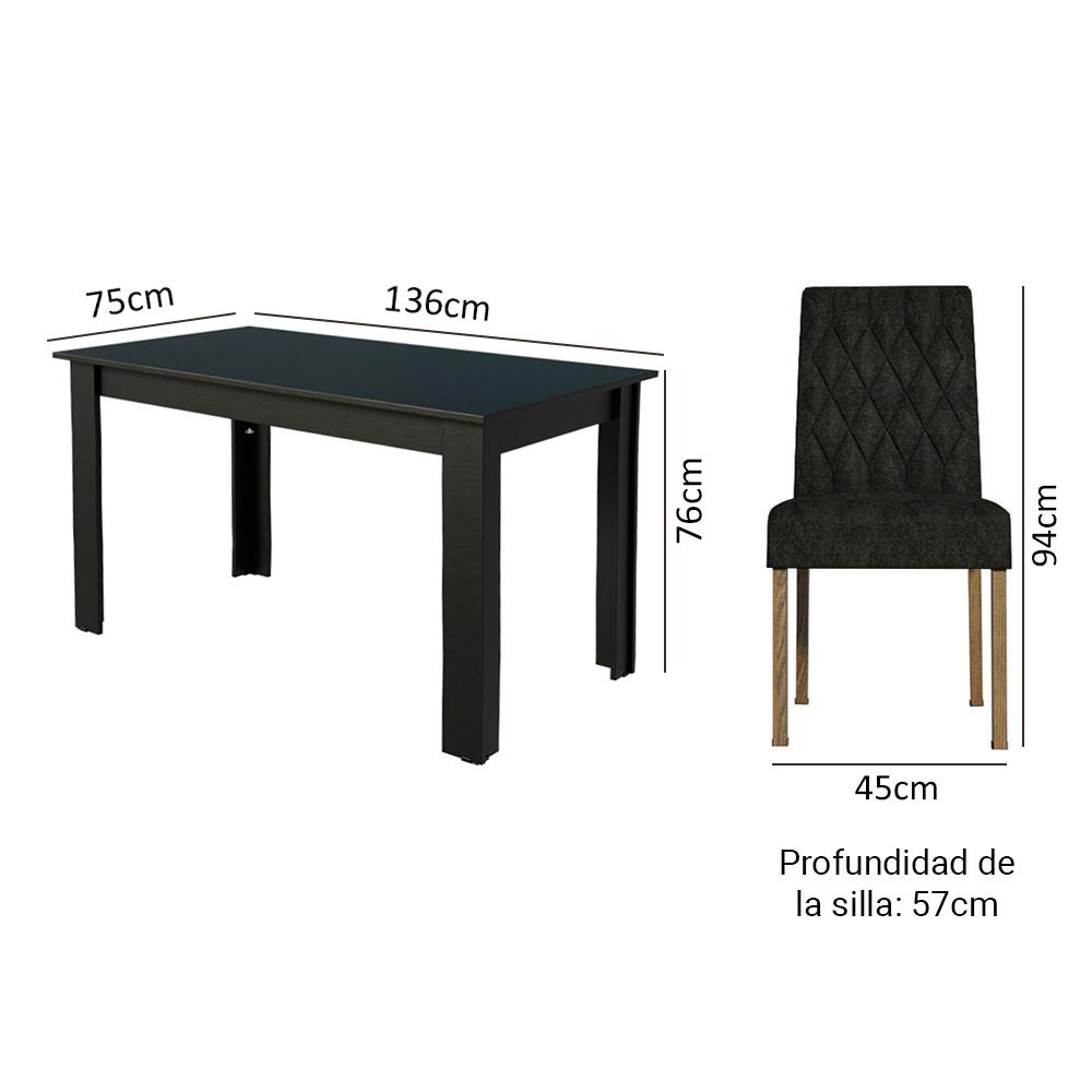 Foto 4 pulgar | Mesa De Comedor Con Mesa Y 6 Sillas Madesa Allegro Nn 01