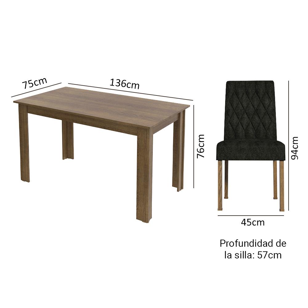 Foto 4 pulgar | Mesa De Comedor Con Mesa Y 6 Sillas Madesa Allegro Mn 01