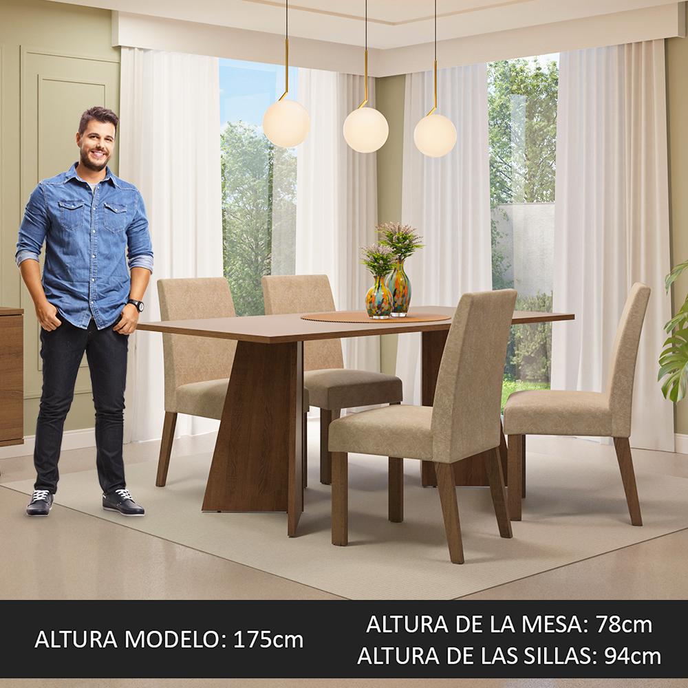 Foto 4 pulgar | Mesa De Comedor Con Mesa Y 4 Sillas April Madesa Mc