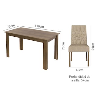 Foto 3 | Mesa De Comedor Con Mesa Y 6 Sillas Madesa Allegro Mi
