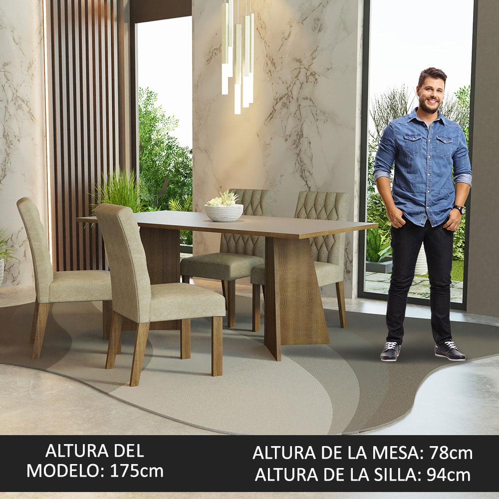 Foto 3 | Mesa De Comedor Con Mesa Y 4 Sillas Ruby Madesa Mc
