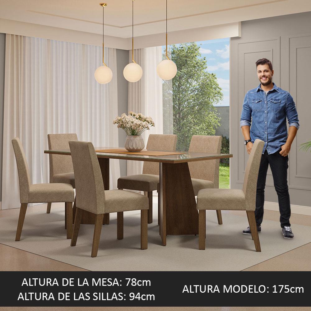 Foto 5 pulgar | Mesa De Comedor Con Mesa Y 6 Sillas Valerie Madesa Mc