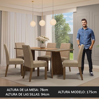 Foto 4 | Mesa De Comedor Con Mesa Y 6 Sillas Valerie Madesa Mc