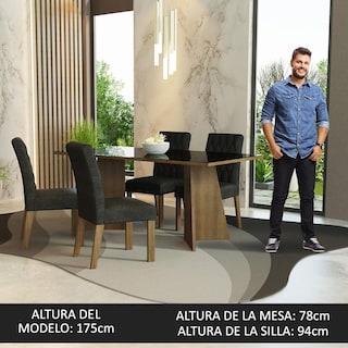 Foto 3 | Mesa De Comedor Con Mesa Y 4 Sillas Harper Madesa Mn