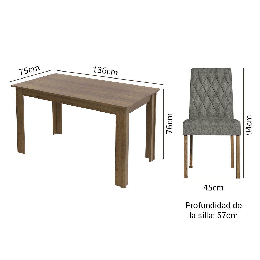 Foto 4 pulgar | Mesa De Comedor Con Mesa Y 6 Sillas Madesa Allegro Mg