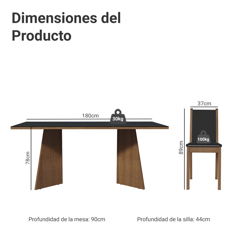 Foto 4 pulgar | Mesa De Comedor Con Mesa Y 8 Sillas Madesa Justine Mn