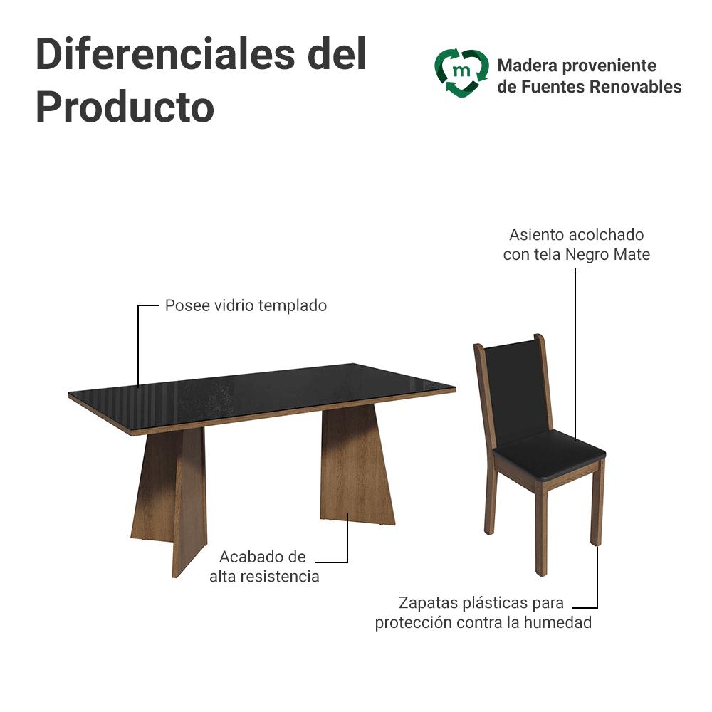 Foto 5 pulgar | Mesa De Comedor Con Mesa Y 8 Sillas Madesa Justine Mn