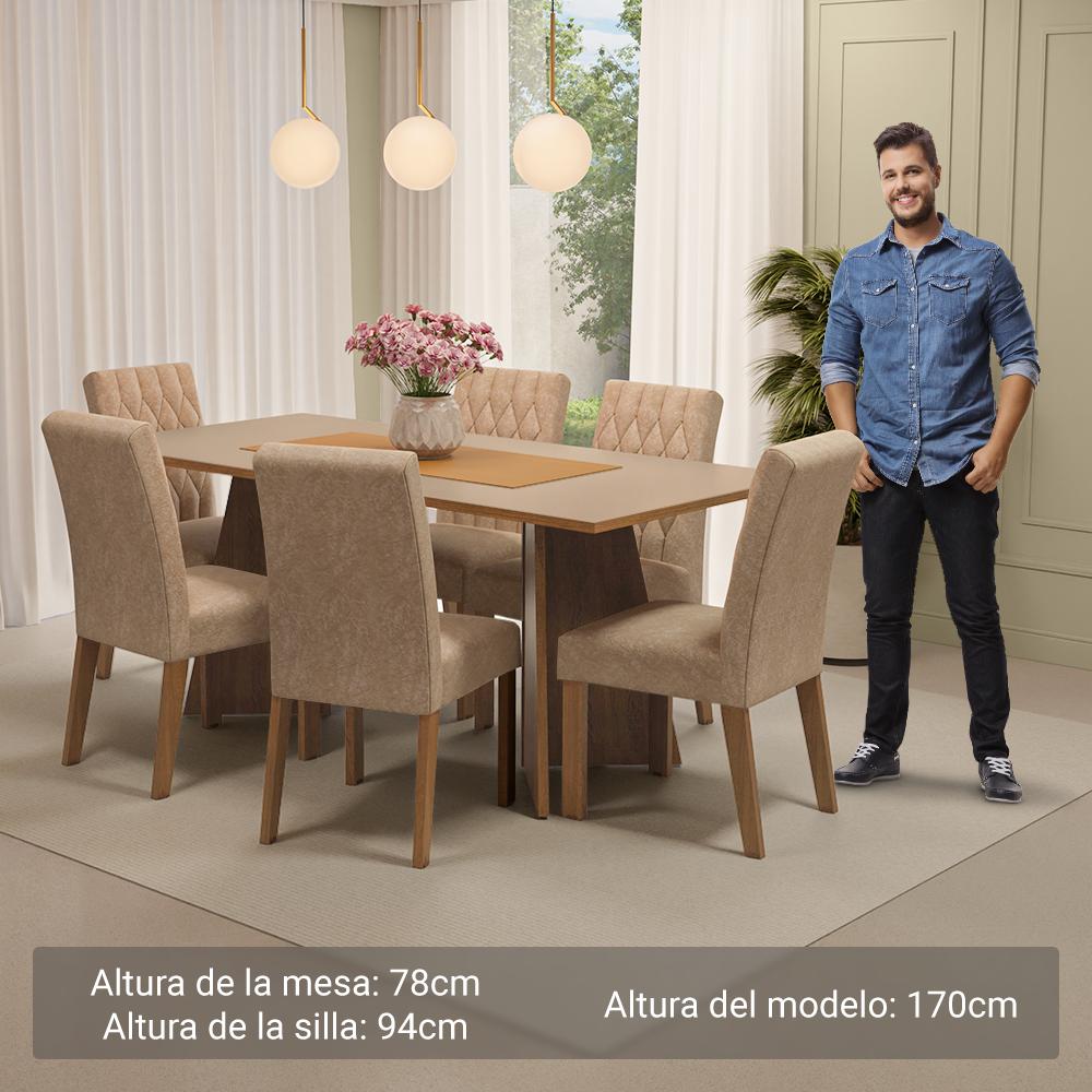 Foto 5 pulgar | Comedor MDJA060172J8SM con 6 Sillas