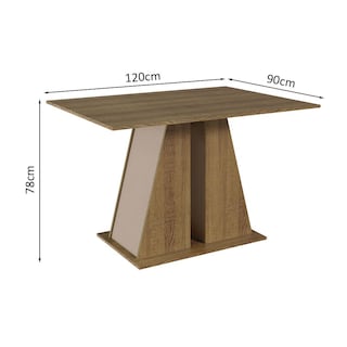 Foto 2 | Mesa De Comedor Madesa 5383 Marrón/crema