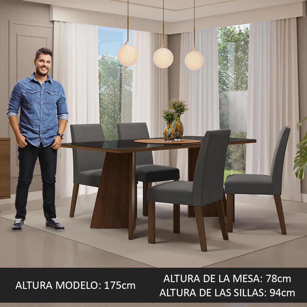 Foto 4 pulgar | Comedor MDJA040193D8SL con 4 Sillas
