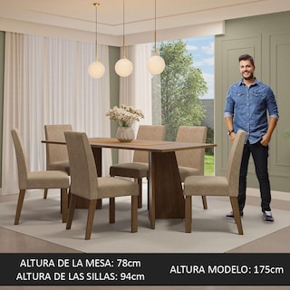 Foto 4 | Comedor MDJA060170J8SM con 6 Sillas
