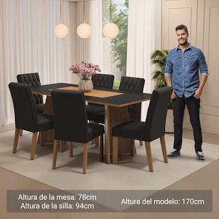Foto 4 | Comedor MDJA060172D8OX con 6 Sillas